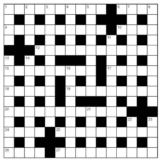 Image of a british style crossword puzzle