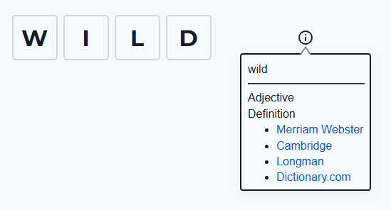 Info symbol with pop-up window