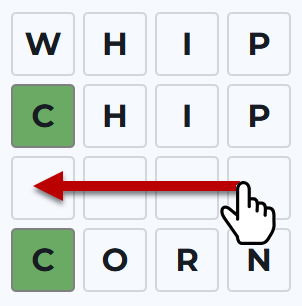 Illustration of undoing word entry by swiping left